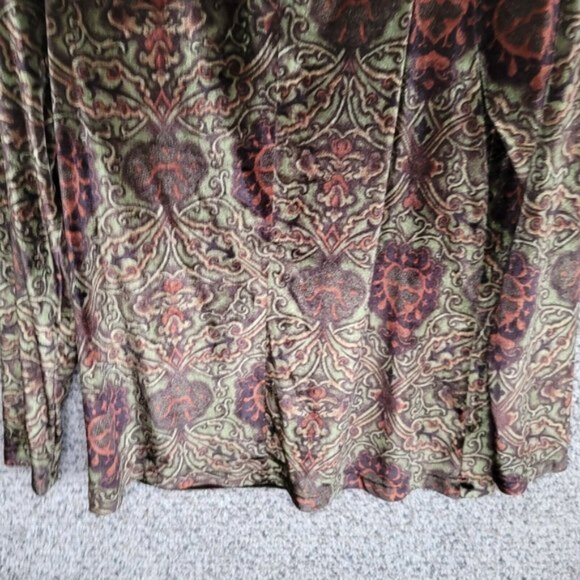 Bob Mackie Wearable Art Top Womens Small Green‎ Velour Long Sleeve V-Neck Ladies - Picture 5 of 7